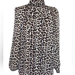 H&M Black and Cream Leopard Print Blouse